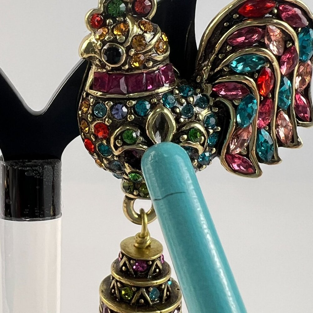 Heidi Daus Statement Rule The Roost Multicolor Crystal Beaded Drop Earrings - Picture 8 of 8
